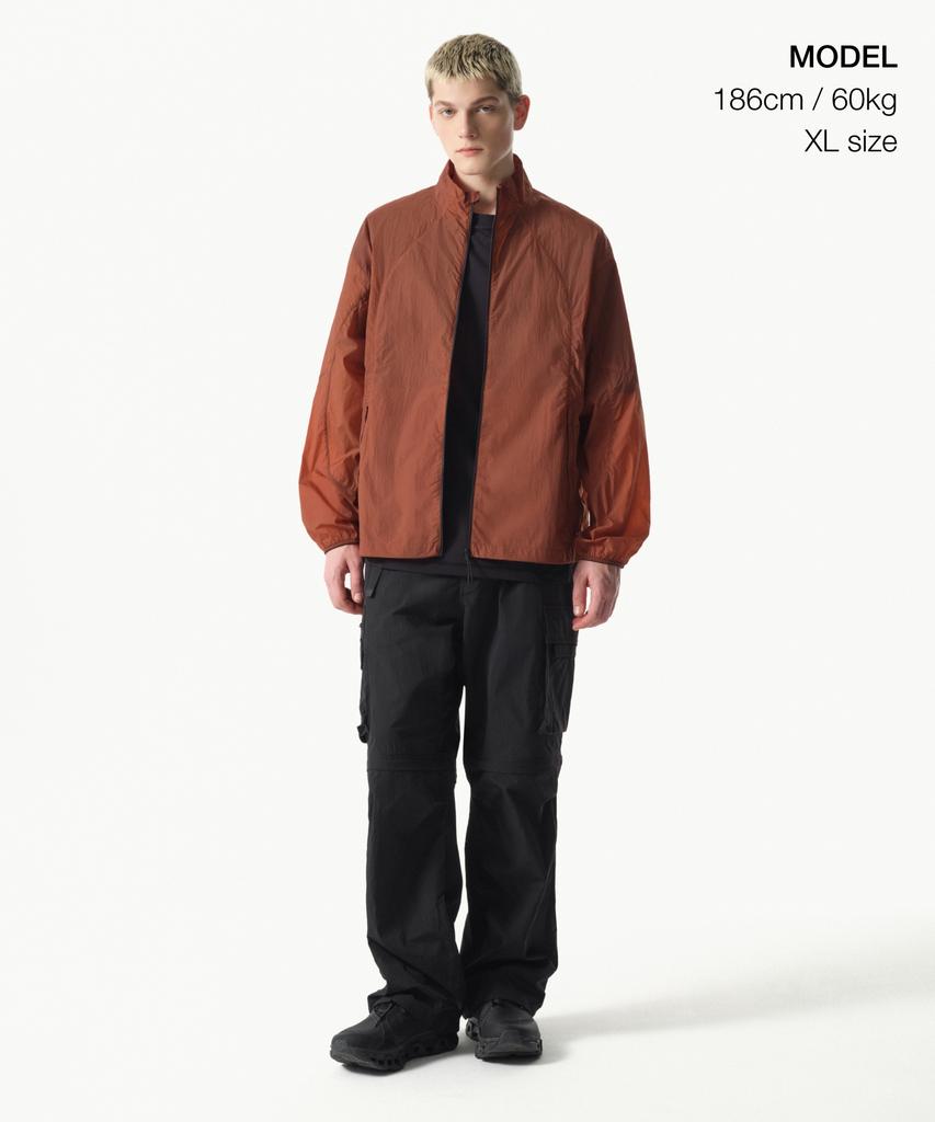 Musinsa Standard [City Leisure] High-Neck Sheer Windbreaker Jacket [Orange]