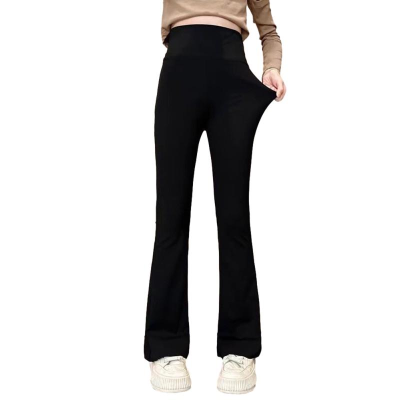 Детские узкие эластичные брюки, однотонные расклешенные брюки для девочек