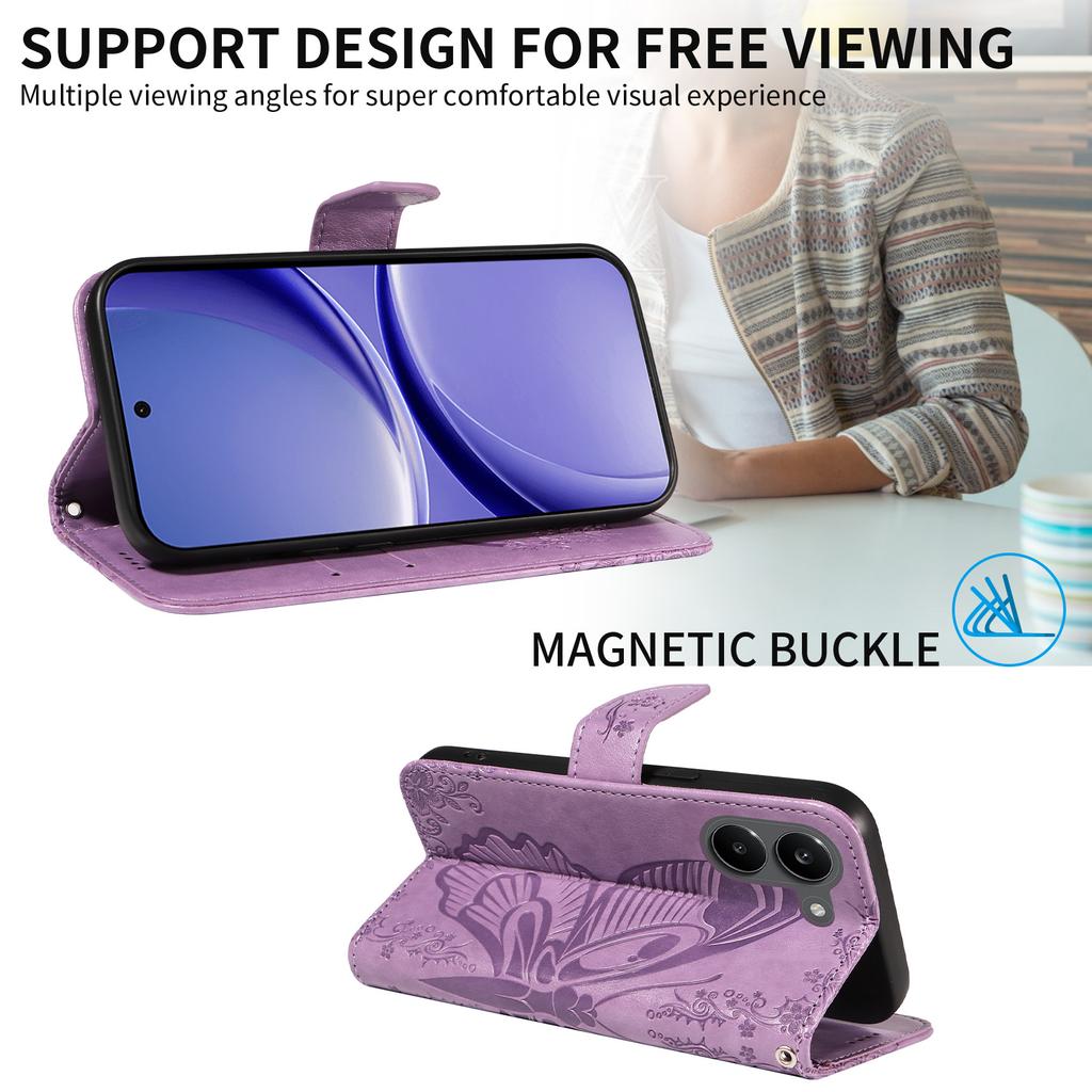 Flip Case for Redmi Turbo 5 5G - Leather/PU, Purple