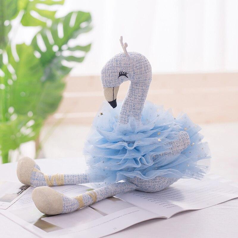 1pc 45cm Swan Plush Toys Cute Flamingo Doll Stuffed Soft Animal Doll Ballet Swan With Crown Baby Kids Appease Toy Gift For Girl