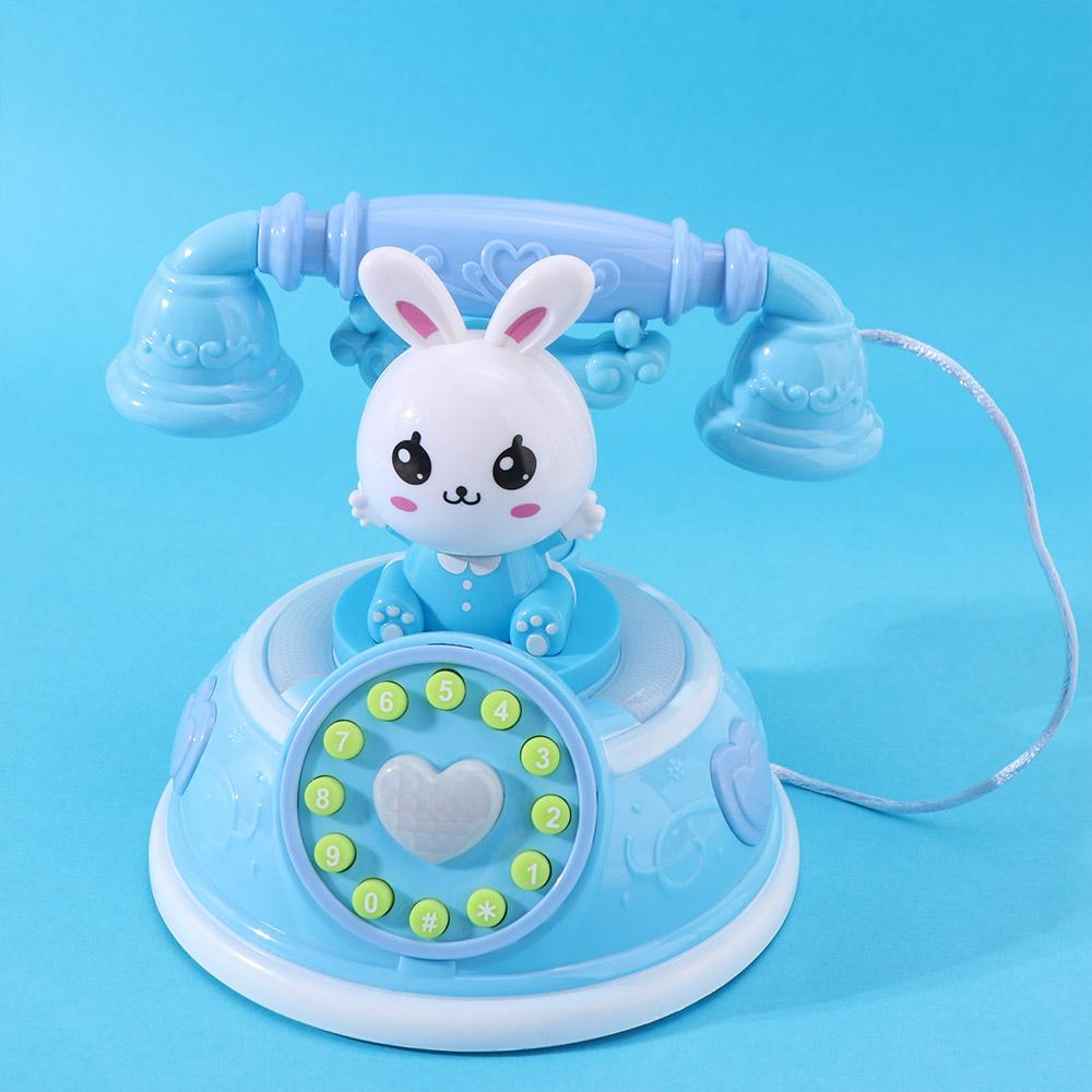 Rabbit Emulated Telephone Toys Early Education Simulation Landline Phone Kids Gift