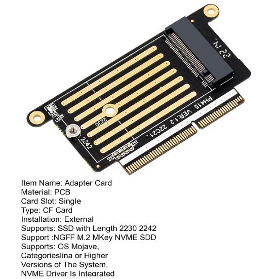 SSD Adapter Card 2017 A1708 SSD for MacBook Pro 2016 To NGFF M.2 MKey