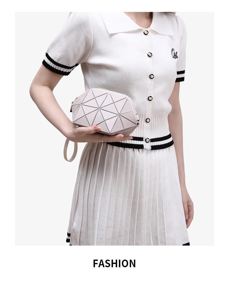 2025 Геометрическая ромбовидная сумка кроссбоди-ракушка с кошельком для монет