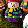 Yousheng Colorful Snowman Hanging Decorations Wooden 2D Flat Snowman Ornaments Christmas Tree Decorations for Festive Holiday Gift Box Wreath Garland