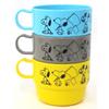 OSK Snoopy Plastic Cups, Yellow, Blue, and Gray, 230ml, Set of 3, Made in Japan, Dishwasher Safe, Stylish, Cute, Antibacterial, Shatter-Resistant, Uni