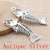 Fish Bone Shaped Charms Pendant For Bracelet Necklace Jewelry Making Craft Findings