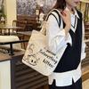 Cartoon Canvas Bag Student Class Canvas 2025 Winter New Casual Shoulder Bag Large Capacity Commuter Tote Bag