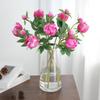 Realistic 2 Head Simulated Peony Flower European-Style Silk Artificial Peony Flowers Fake Peony Bouquet for Home Wedding Decor