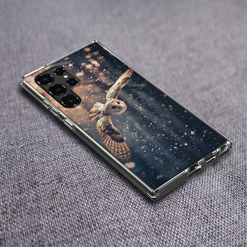 Чехол для телефона "Сова зимой" для Samsung Galaxy S24 S23 S21 S20 FE S22 S26 Ultra S25 Edge S10 Plus Прозрачный ТПУ Чехол Оболочка