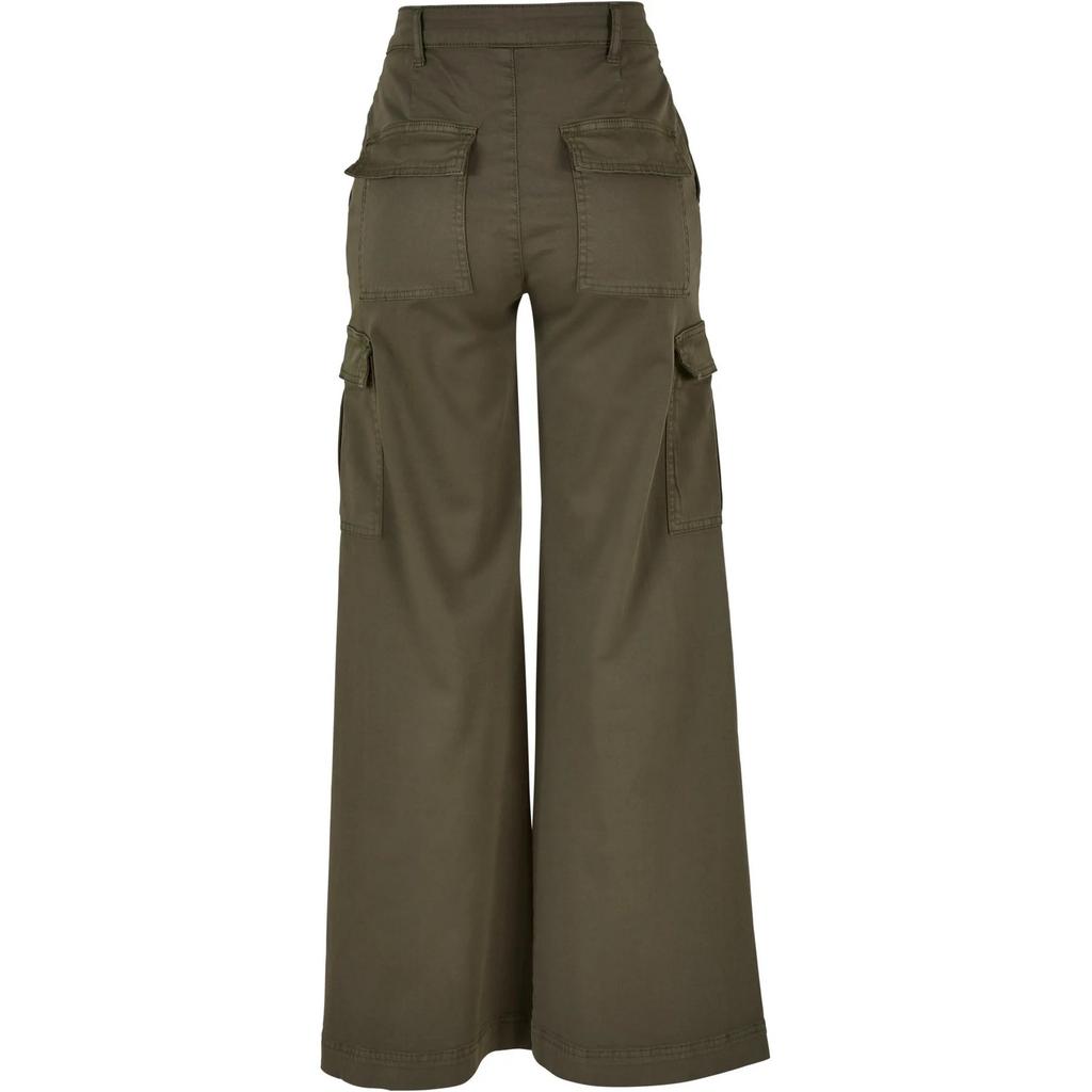 Urban Classics Womens/Ladies Twill High Waist Wide Leg Cargo Trousers