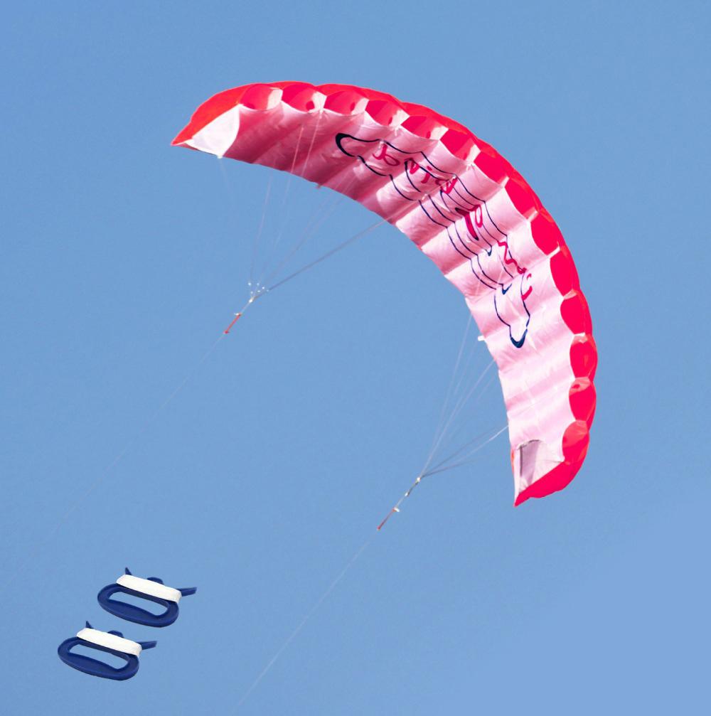 Развлечения на открытом воздухе Спорт Power Dual Line Stunt Parafoil Parachute Rainbow Sports Beach Kite для начинающих