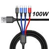 4-в-1 Кабель-мультизарядка Быстрая зарядка USB-шнур Для Android Type-C iPhone, Совместим с большинством телефонов и планшетов