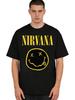 Новая футболка Nirvana 100% хлопок Хип-хоп Оверсайз Y2K Мужская и женская Повседневная Свободная Уличная одежда Для улицы