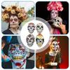 Маска зомби-скелета из ЭВА, мексиканская маска-череп на День мертвых, косплей, напечатанная, красочная, праздничная маска, украшение на Хэллоуин