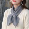 Winter Knitted Cross Scarf Windproof Warm Turtleneck Detachable Casual Sweater Bowtie Women
