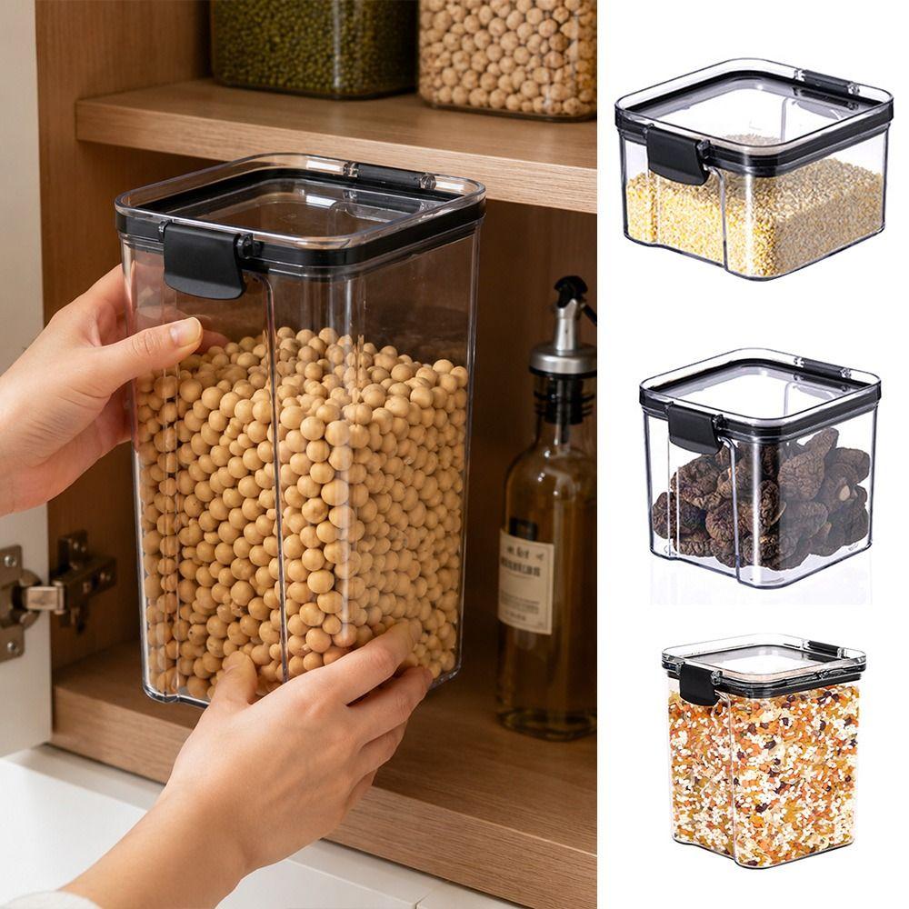 Sealed Lid Airtight Storage Container Transparent Cereal Storage Box Pantry Organizer