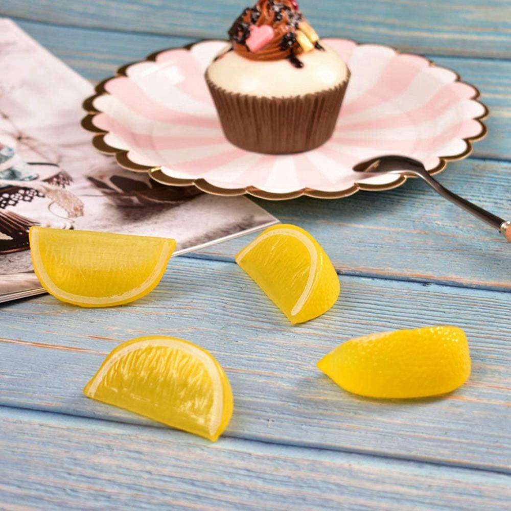 Decoration Photography Props Simulation Fruit Fake Limes Chips Artificial Lemon Slice Kitchen Decor