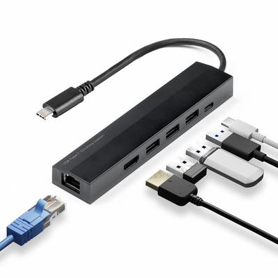 Док-станция Хаб 4K Совместимая HDMI Проводная LAN PD100W Быстрая Зарядка 5 Гбит/с Высокоскоростная Передача Данных Длина Кабеля 15 см E-Supply 6-в-1 USB-C