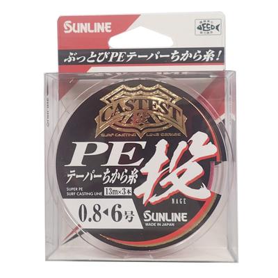 SUNLINE PE Леска CASTEST PE Конусная силовая леска Заброс 13м х 3 0.8-6 Красный