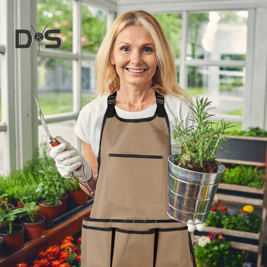 Фартук для садового инвентаря, прочный фартук из ткани Оксфорд 600D, водонепроницаемый органайзер с 14 карманами для ландшафтного дизайна