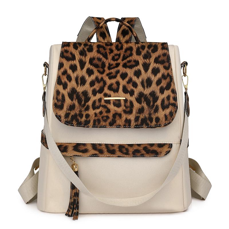 Рюкзак большой вместимости, женская сумка двойного назначения через плечо с леопардовым принтом, школьный рюкзак для школьников
