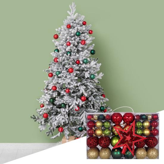 101 шт. набор рождественских шаров, небьющиеся елочные украшения, сверкающие рождественские шары с