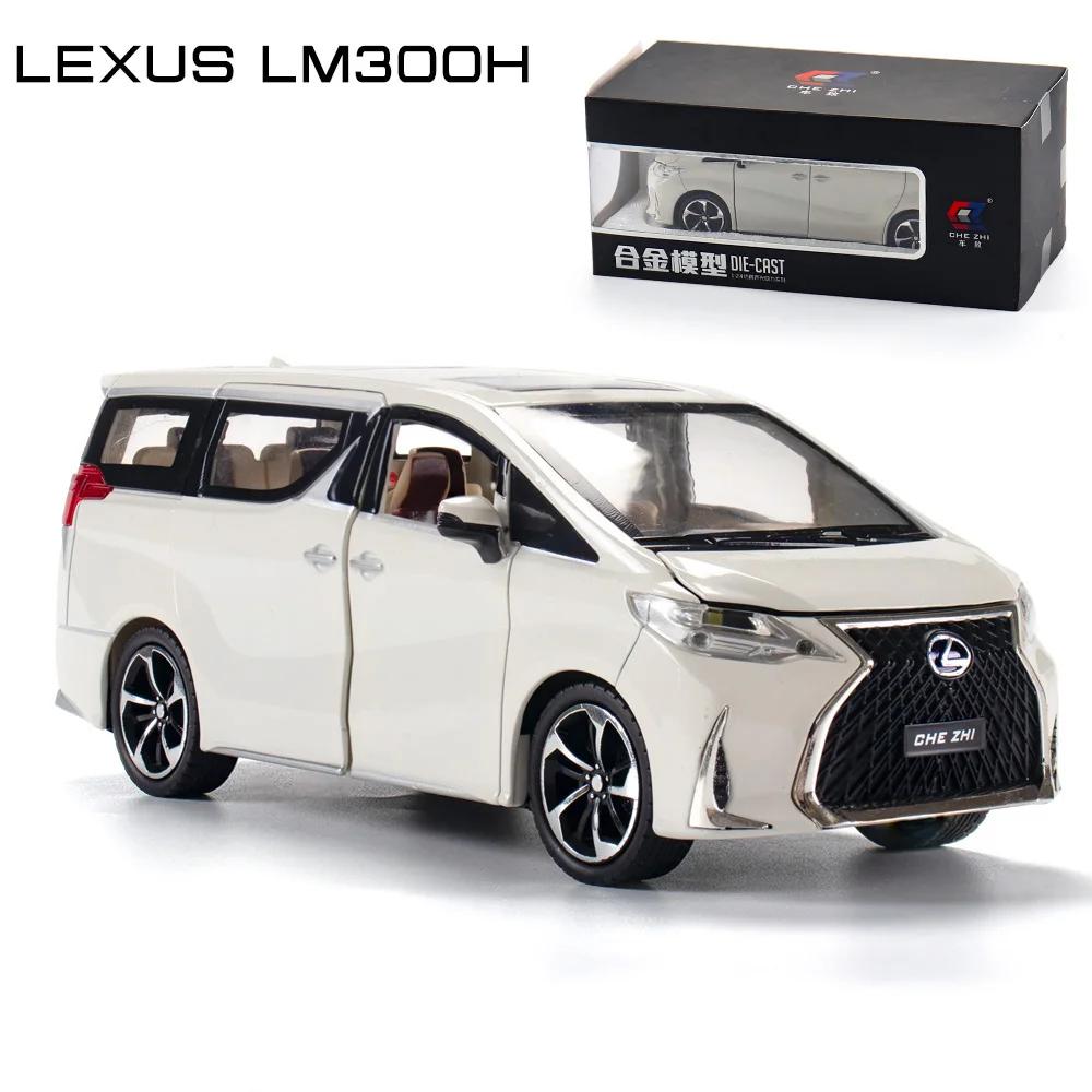 pzdf1 1:24 Lexus LM300H Diecast High SimulationAlloy Car Model Sound Light Boy Toys 6 Doors Can Open Children Gift Collection