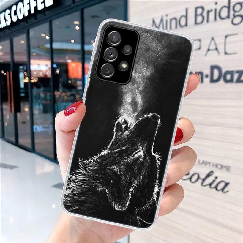 Чехол для телефона Samsung Galaxy A15 A14 A13 A12 A55 A54 A53 A52 A32 A35 A34 A33 A25 A24 A23 A22 A04S A03S A02S Gal с изображением свирепого волка
