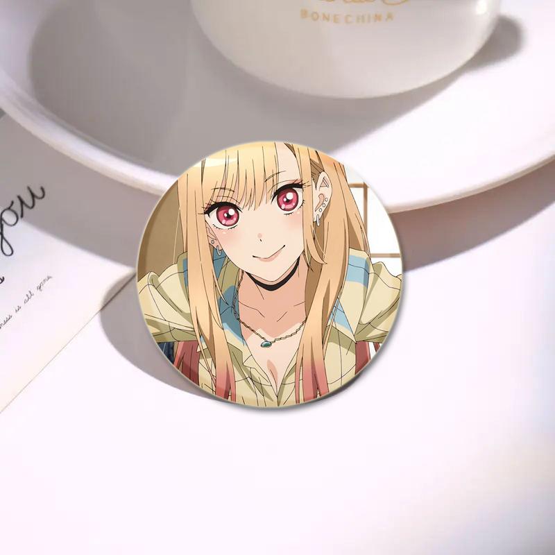 32/44/58mm Cute Cartoon My Dress Up Darling Pins Round Handmade Brooches for Backpack Cothes Accessories Anime Collection Badge Decoration