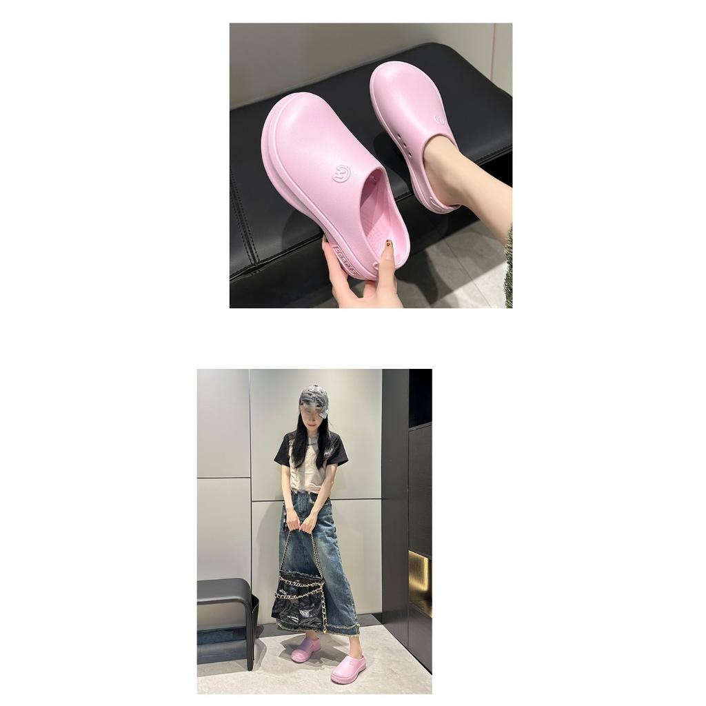 Туфли EVA Hole, летние сандалии с толстой подошвой и симпатичным носком для женщин летом