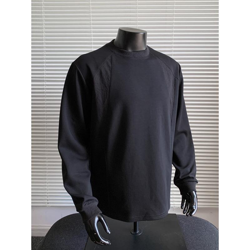 Men S Loose Fit Long Sleeve Pullover Sweatshirt Solid Color Vintage Large Size