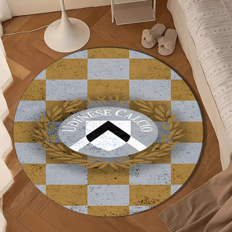 1PC Udinese Calcio Crest Round Rug for Livingroom,Bedroom, Palyroom, Chair Rug, Area rug, Circle Carpet, Large Size Fan Christmas gift
