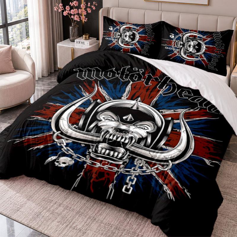 Motorhead 3Pcs Bedding Set Duvet Cover With Two Pillowcases For Bedroom Home Decoration