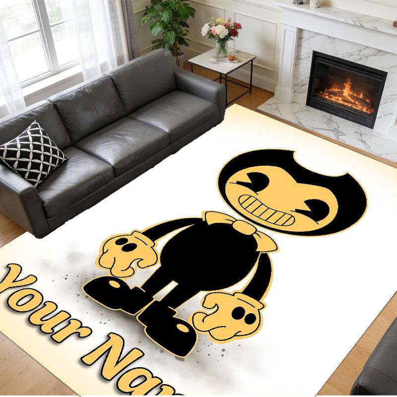 Crystal Velvet Rug Custom Name Text, Soft Non Slip Floor Mat Home DecorBendy and the Ink Machine