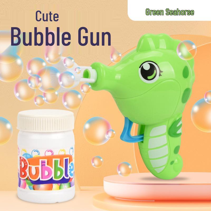 Dinosaur & Seahorse Bubble Gun - Kids' Summer Water Play Toy