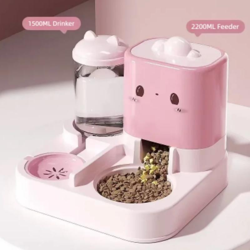 2-In-1 Automatic Cat Food Feeder Water Dispenser Indoor Bowl For Small Cats Dogs Puppies Anti-Spill Easy Clean Pet Supplies