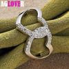 925 Sterling Silver Double Heart AAA Zircon Ring Jewelry