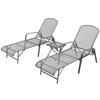 Chaises longues - vidaXL - 2 pcs - Acier - Dossier inclinable 5 positions - Anthracite