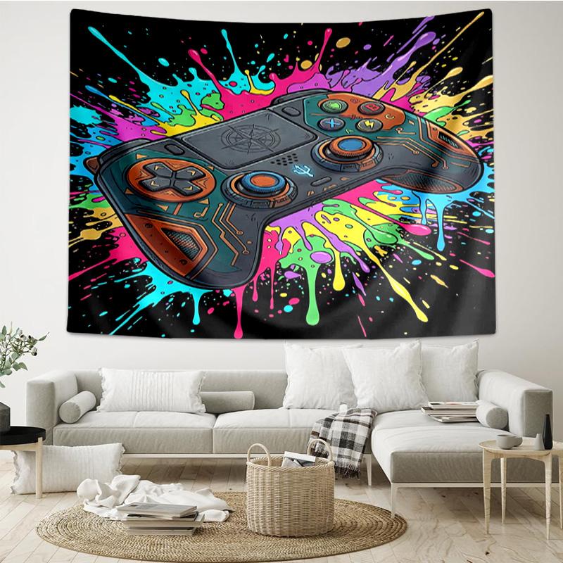 Neon Gaming Controller Tapestry Hanging for Bedroom,Livingroom, Playroom,Decor Art Room Wall Tapestry Holiday and Birthday Gifts