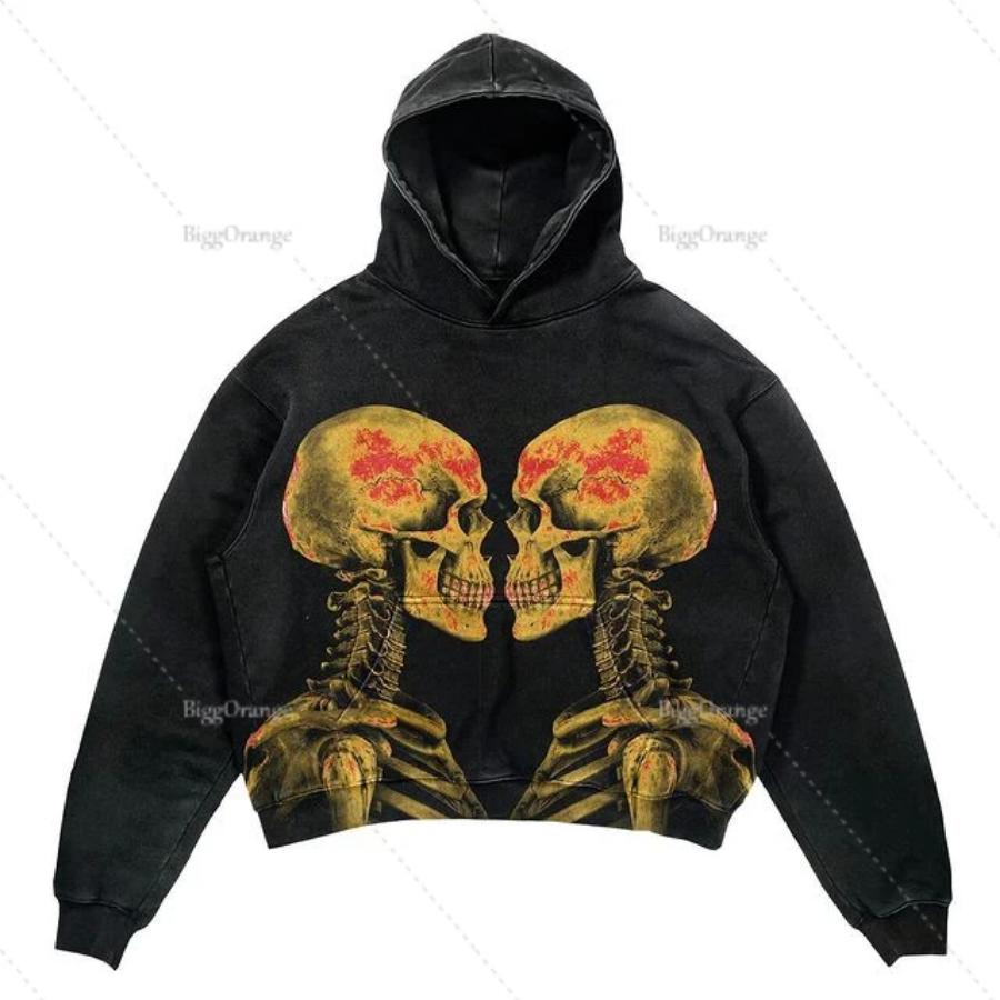 Осень и зима новый уличный принт с рисунком мужская модная толстовка с капюшоном Harajuku трендовый бренд Y2k пара толстовка с капюшоном