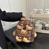 Плюшевый универсальный осенне-зимний модный нишевый женский рюкзак с леопардовым принтом, рюкзак высокого класса с темпераментом