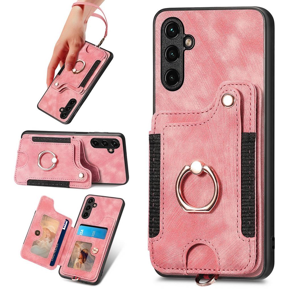 D4 Чехол для Samsung Galaxy A55 5G из ПУ кожи с RFID-блокировкой, чехол для телефона с поддержкой магнитного автомобильного держателя