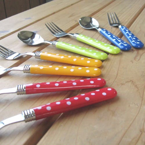 Nagao Цветная ложка/вилка для ланча Tsubame-Sanjo, Зеленый, Сделано в Японии