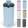 TYESO Tumbler with Lid, Leak-Proof, Vacuum Insulated, Large Capacity, Stainless Steel Thermos, Water Bottle, Coffee Cup, Direct Drinking, Portable,