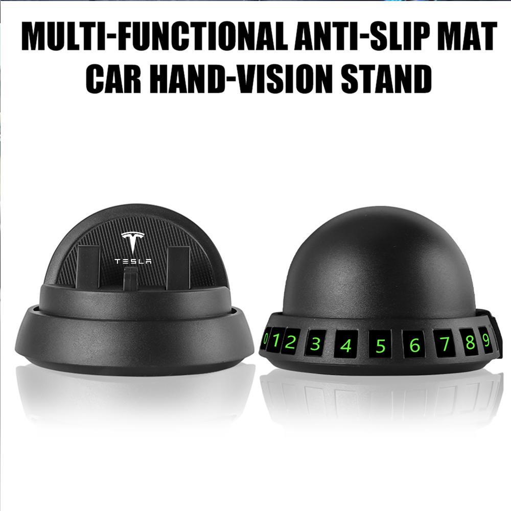 XLGJS1 New 360° Rotatable With Parking Number Car Phone Bracket For Tesla Model 3 Model S Model X Model Y Roadster SpaceX Cybertruck