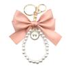 Модный большой бант с лентой и жемчугом, брелок для ключей, женский, многоцветный, своими руками, подвесной брелок, украшение, сладкая сумка, аксессуары