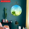 2D Flat 20*20cm1pc Happy St.Patrick's Day Green Four-leaf Grass&hat Patterns Welcome Party Hanging Wooden Sign, Style Round Decorative Door Pendant