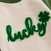 Toddler Baby Sweatshirt Romper 3M 6M 12M 18M Irish Letter Clover Embroidery Long Sleeve Jumpsuit for Newborn Girl Boy Cute Clothes