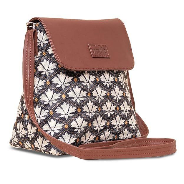 Женская сумка на ремешке из веганской кожи с принтом ручной работы