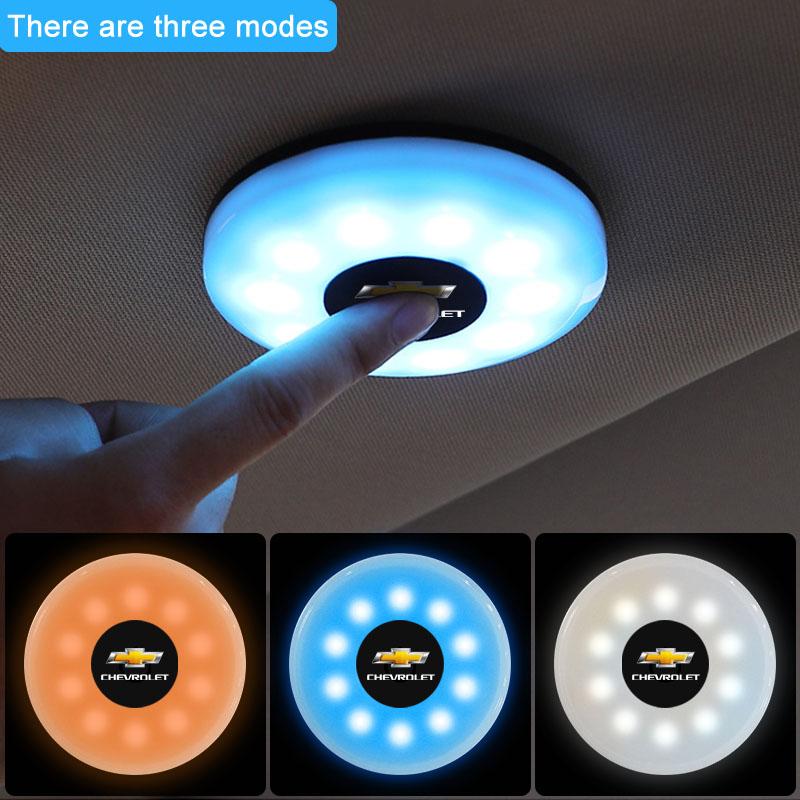 1pcs LED Touch Light Car Interior Lighting Ceiling Reading Trunk for Chevrolet Cruze Malibu Sail Spark Captiva AVEO Valve Stems ali123